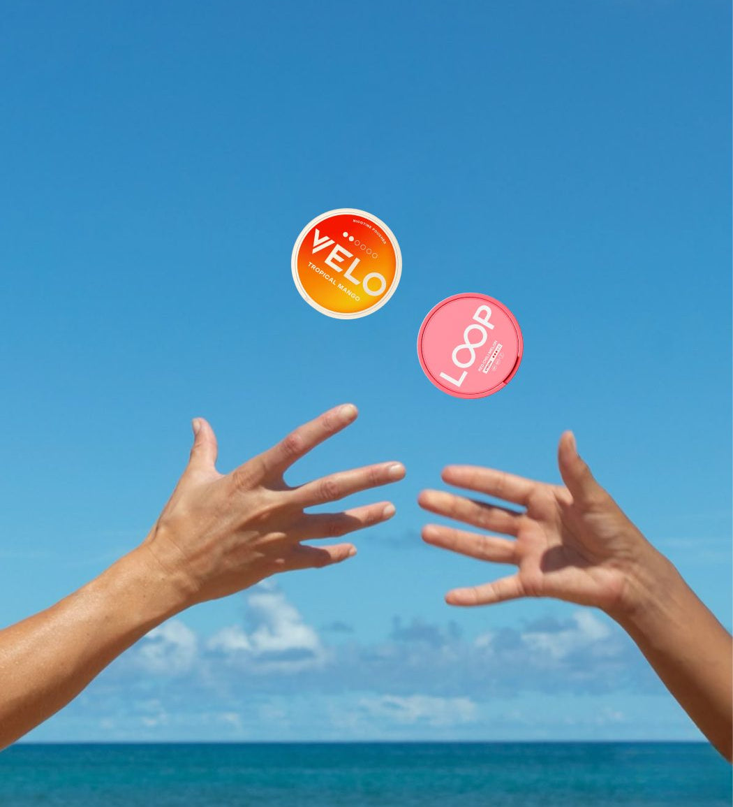 two people sharing pouches