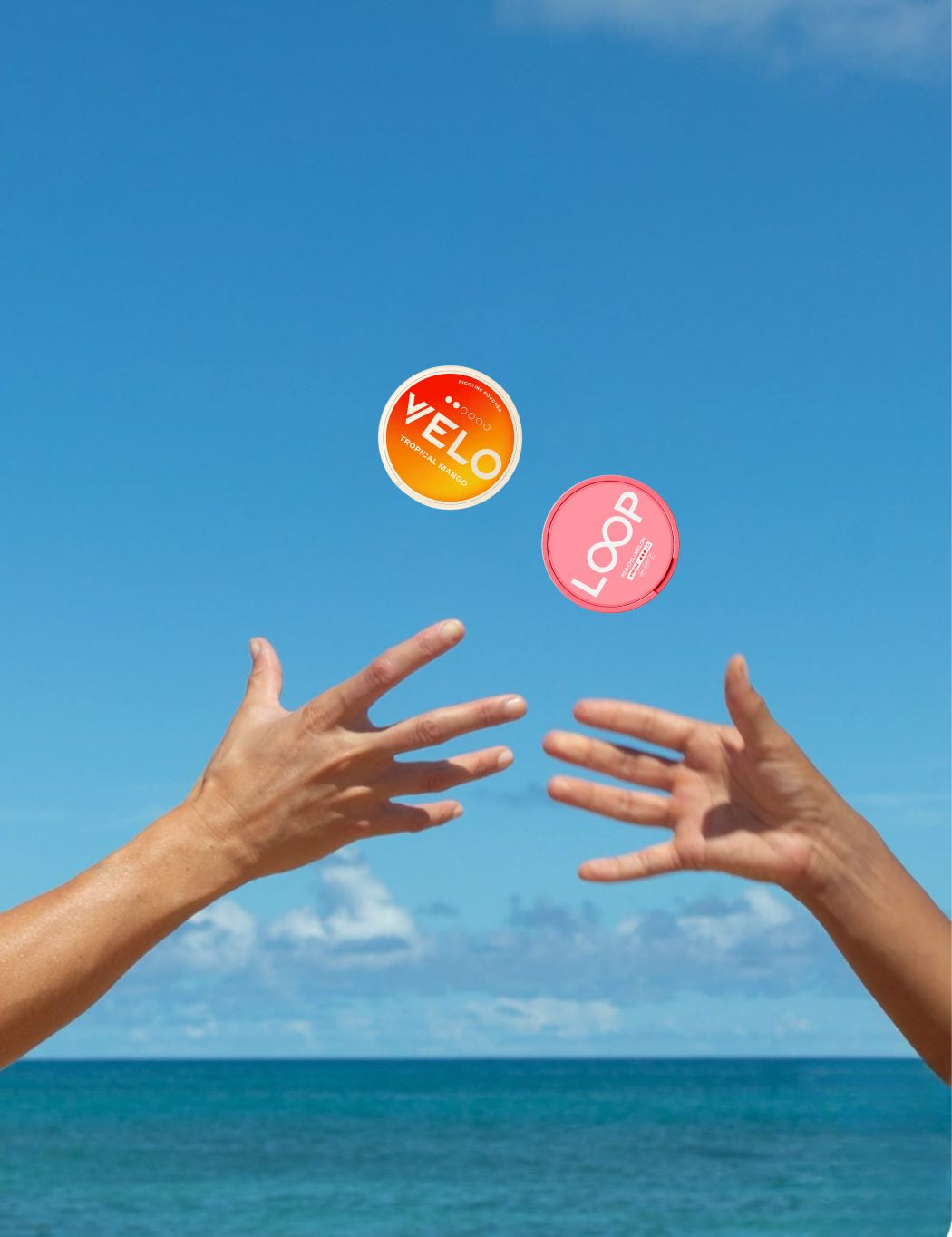 two people sharing pouches