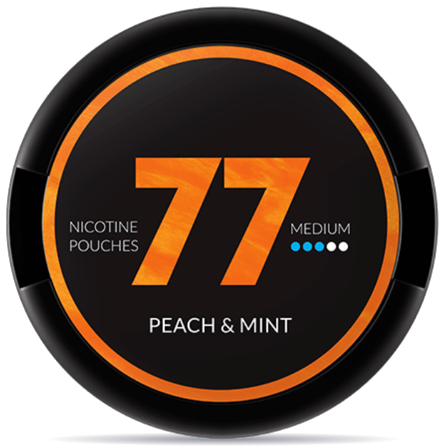 77 Peach Mint Medium nicotine pouch can