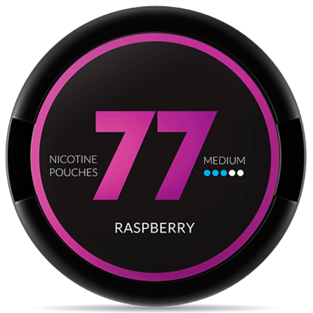 77 Raspberry Medium nicotine pouch can