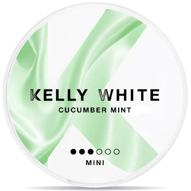 Kelly White Cucumber Mint Mini S3 nicotine pouches can, fresh cucumber and mint flavor tobacco-free mini nicotine pouch packaging