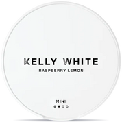 KELLY WHITE Raspberry Lemon Mini nicotine pouches can, old design