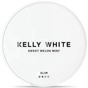 KELLY WHITE Sweet Melon Mint Slim nicotine pouches can, old design