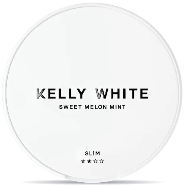 KELLY WHITE Sweet Melon Mint Slim nicotine pouches can, old design