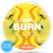 LEWA Burn Citrus Mint nicotine free pouches can – no nicotine, caffeine and B1, citrus mint flavor