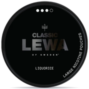 LEWA Classic Liquorice nicotine pouches can – tobacco-free, liquorice flavor, large white pouches
