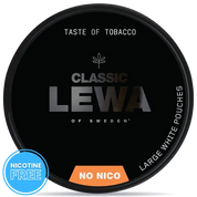 Lewa Classic Tobacco nicotine free pouches can – no nicotine, tobacco taste, large white pouches