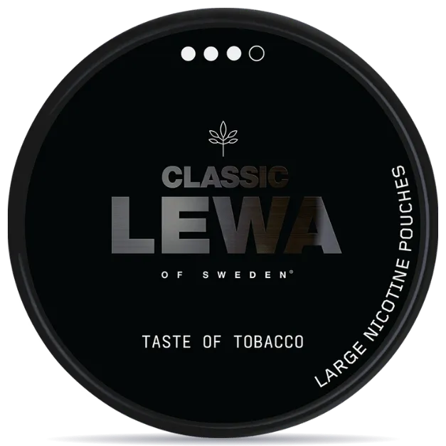 LEWA Classic Tobacco nicotine pouches can – tobacco-free, classic tobacco flavor, large white pouches