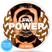 LEWA Power Cola Lime nicotine free pouches can – no nicotine, caffeine boost, cola and lime flavor
