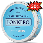 LONKERO Grapefruit and Gin 16mg nicotine pouches can strong limited edition 30 percent off