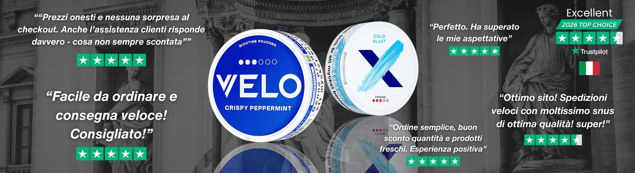 Nicotinos recensioni clienti Italia con valutazioni alte, spedizione veloce e servizio affidabile